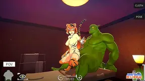 Victorious Lynx Fucks Tattooed Babe With Reverse Cowgirl for Hot Dessert Orgasm