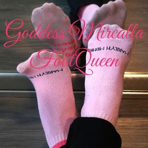 Foot Tease in Worn Pink Socks | Mirror POV