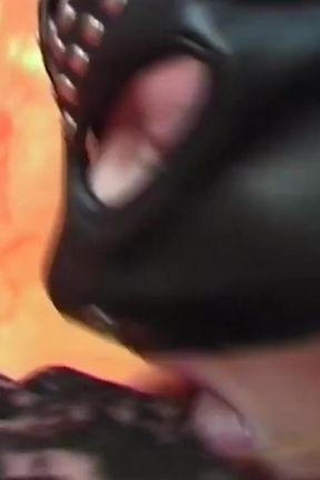 Fetish fucking in a leather outfit