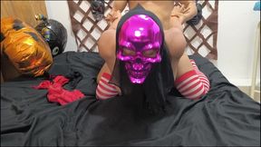 I FUCKED HER DOGGY STYLE AND THEN SHE STARTED RIDING MY BIG COCK!! SEX WITH MY STEPSISTER ON HALLOWEEN