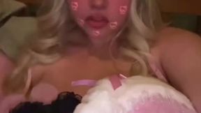 Goth Big-Titted Egirl's Massive Melons Covered with Melody Plushies