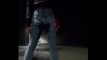 outdoor pee in jeans