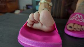 Ruslana - Head Of Slave In Chest Lick Pink Kappa Flip Flops And Heels - Part 1 - HD 1920x1080