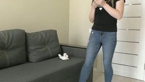 Sitting on a teddy bear on the couch, farting on it, and ignoring it MP4 HD 720p