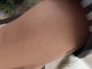Naughty twink walks freeball, shows his cock sticking out of his shorts, in public bus and street
