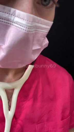 POV Stethoscope Exam Pink Scrubs White Stethoscope No Nudity