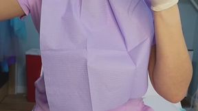 4 min Dental Assistant Luna performs a dental filling procedure on herself. Using a real dental unit meaning the hand drill pieces, water & suction actual work Fun Fact I am a real dental assistant! Wearing: Scrubs, white latex gloves, purple