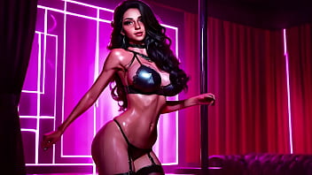 Hot brunette big boobs striptease Ai