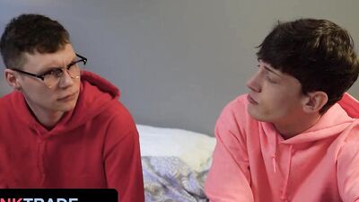 Twink Trade - Nerdy Twink And His Straight Friend Get Fucked By Their Step Dads For Valentine's Day