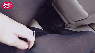 Secretely jerked off in the back of the Uber - Emily Adaire