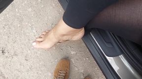 Selena's Clothed Blowjob in a Car