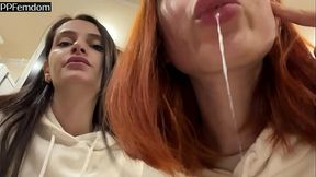 Double POV Spitting And Foot Domination In Socks With Two Smoking Mistresses Kira And Sofi