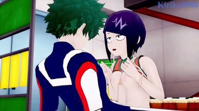 Kyoka Jiro and Izuku Midoriya have intense sex in the Gym storage. - My Hero Academia Hentai