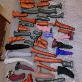 My toy collection. Mass destructions  Squarepeg toys Bad Dragon hankeys toys. Anal toy addiction.