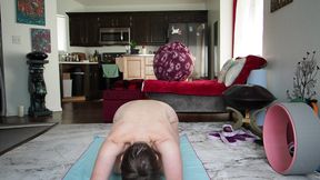 Goddess Aurora Willows Nude Yoga on the Bed