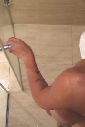 Twink Takes a Shower for His Body and Uncut Cock