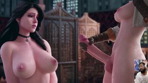 Big Breast Yennefer Gets Sprayed All Over with Futa Cum
