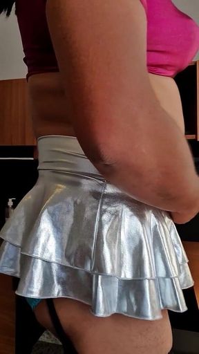 Teasing in Sissy Cheerleader Suit
