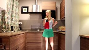 Hot Latina with Big Tits Teases Legs & Heels in Kitchen Flash