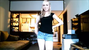 Tiny tits, big swallow in open stomach play