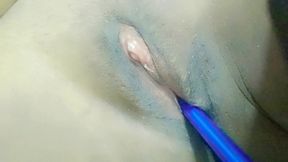 Soft pussy rubbing in my bedroom