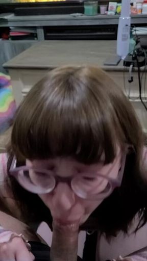 Petite tit job plus GIVING Step-D. head!