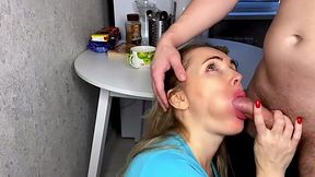 the stepmother gave her stepson a blowjob instead of breakfast.