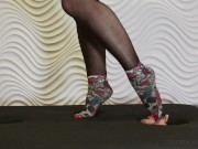 Femdom - face trampling in socks