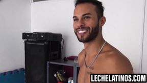 LecheLatinos.com - Abe strokes hard for a cum tasting reward