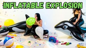 Pop inflatables + beach ball + balloons