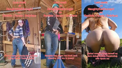 Redhead cowgirl stretches her gape with a farrier tool take deep rough