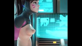 D.Va Gets Pinned Against Wall for 3D Hentai Cartoon Action