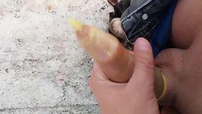 Used Condom Jerk off - Jerking so Fast That I Make Foam of Cum Inside