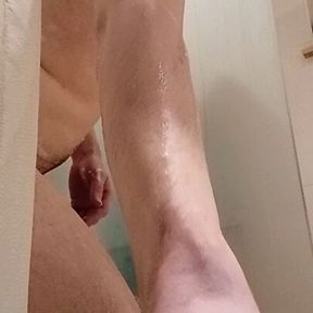 Hot young horny twink trying his new sex toy in the shower