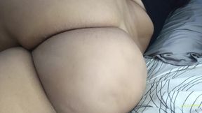 Sensual big-assed doggy masturbating and caressing her dirty ass