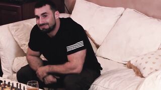 Ink-Splattered Muscle Hunk Fucks His Lover's Ass Hardcore