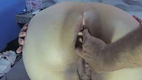 This Big Ass Swallows a Vibrating Dildo, a Vibrating Egg and a Cock at the Same Time