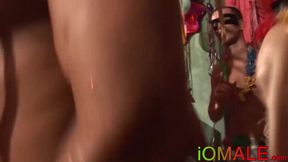 Bald latino hunk leaves party to get facial after bareback