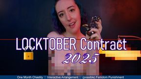 LOCKTOBER CONTRACT 2025 - Beta Safe Interactive Chastity Agreement by Miss Faith Rae with Femdom Punishments and Pixel Censored Topless Tits - HD 1080p MP4