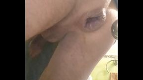 i make fisting on myself, after which my anus started spitting natural lubricant. Strong male squirt with real male anal cunt