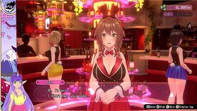 Two gorgeous Vtubers get their big boobs played with in a hot anime gaming session