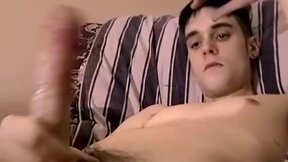 Charming twink Aiden receives a heavy load of cum on his face