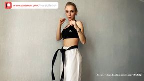 Olga karate kicks demonstration (POV)