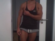 Muscled Jock MySelf Flexing and Cumming