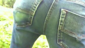 Outdoor Teen Farting in Jeans