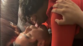 Mature Ebony MILF Black Diamond Deep Kissing Session with Young Latino | Interracial Tongue Sucking | Complete