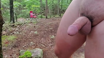 Hiking nude with cockring