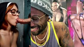 tight tits ginger nun slut sucking off a cummy cock in a glory hole, ai generated