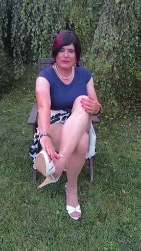 Mature lady in the garden