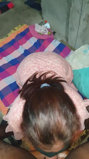 Slutwife Spit on Husband Big Dick on Knees and Deep Throat